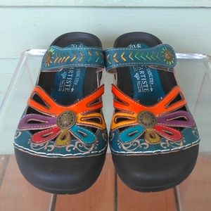 l'Artiste Apola leather sandals Sz 41 women's shoes spring step Copa Clog 9.5 10